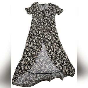 Wild Fable Black Floral High-Low Maxi Dress, Size M/L